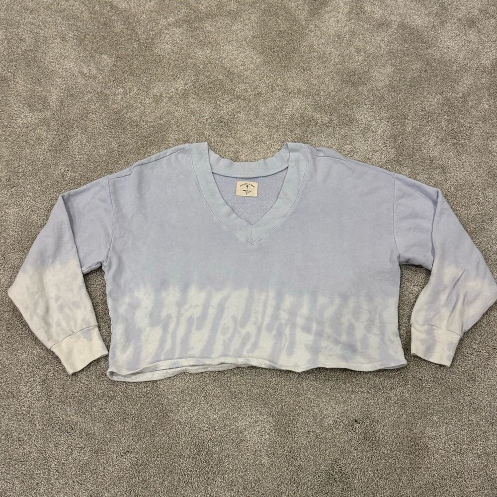 Electric & Rose Serene & Cloud Arid McCoy V-Neck Crop Sweatshirt Size Small EUC